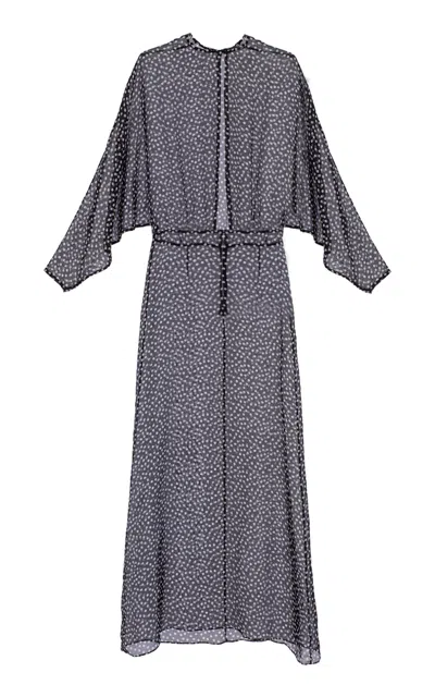 Zeynep Arcay Zeynep Arçay Polka-dot Sheer Silk Maxi Dress In Black,white