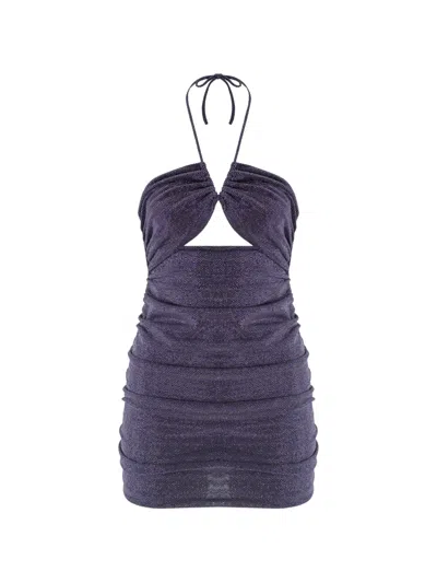 Zeynep Arcay Ruched Cutout Mini Dress In Blue