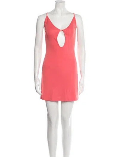 Pre-owned Zeynep Arcay Scoop Neck Mini Dress In Pink