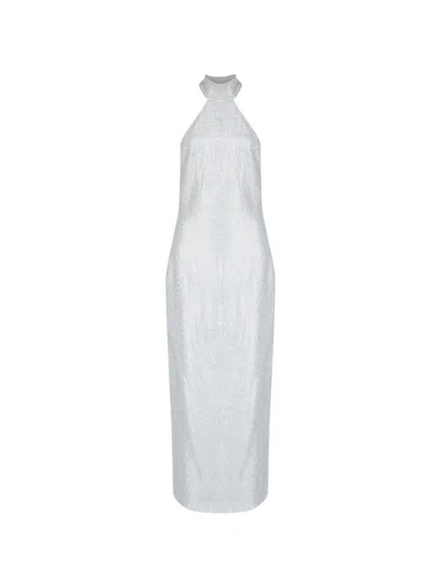 Zeynep Arcay Sequin-embellished Halterneck Maxi Dress In White