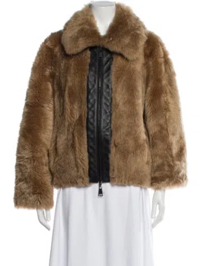 Pre-owned Zeynep Arcay Shearling Fur Jacket In Brown