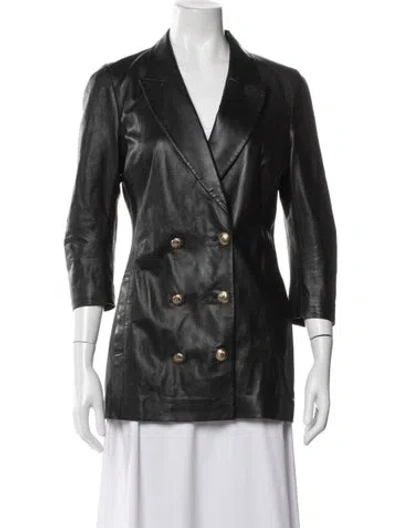 Pre-owned Zeynep Arcay Silk Blazer In Black