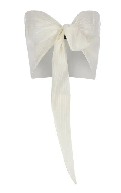 Zeynep Arcay Zeynep Arçay Silk Cotton Bow Bustier In White