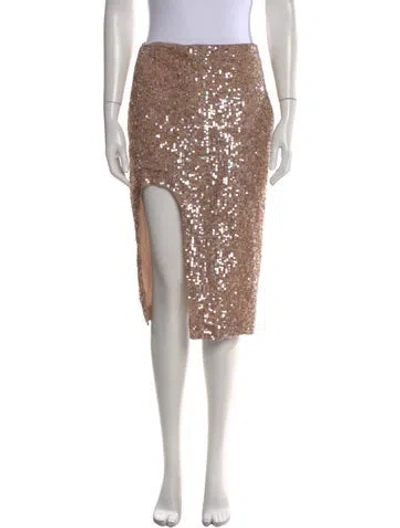 Pre-owned Zeynep Arcay Silk Knee-length Skirt In Neutral