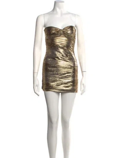 Pre-owned Zeynep Arcay Silk Mini Dress W/ Tags In Gold