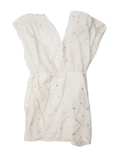 Pre-owned Zeynep Arcay Silk Mini Dress In White