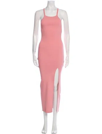 Pre-owned Zeynep Arcay Square Neckline Long Dress In Pink