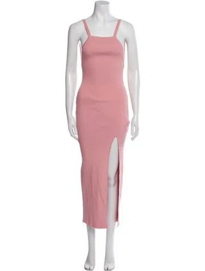 Pre-owned Zeynep Arcay Square Neckline Long Dress In Pink