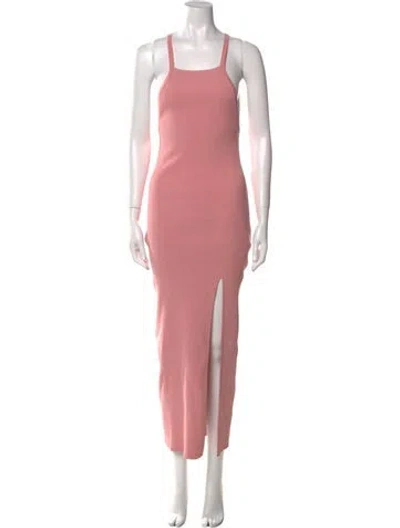 Pre-owned Zeynep Arcay Square Neckline Long Dress In Pink