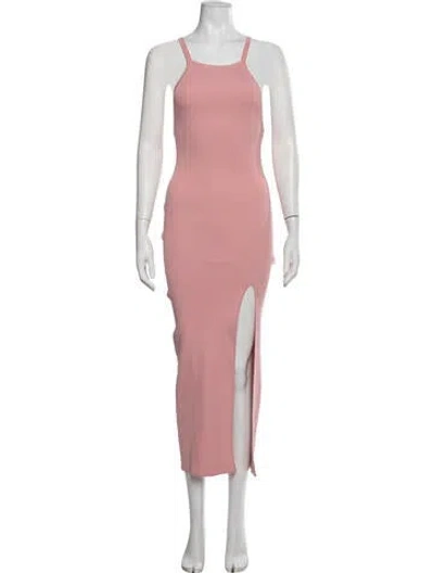 Pre-owned Zeynep Arcay Square Neckline Long Dress In Pink