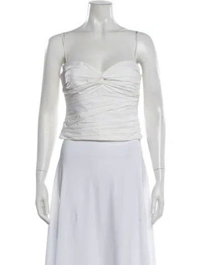 Pre-owned Zeynep Arcay Strapless Top In White