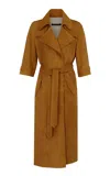 Zeynep Arcay Suede Trench Coat In Yellow
