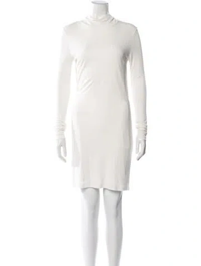 Pre-owned Zeynep Arcay Turtleneck Knee-length Dress In Neutrals