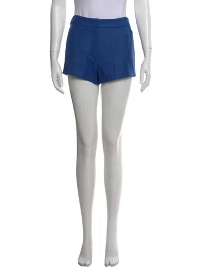 Pre-owned Zeynep Arcay Tweed Pattern Mini Shorts In Blue