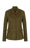 Zeynep Arcay Vintage Suede Blazer In Green