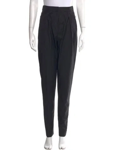 Pre-owned Zeynep Arcay Virgin Wool Straight Leg Pants In Black