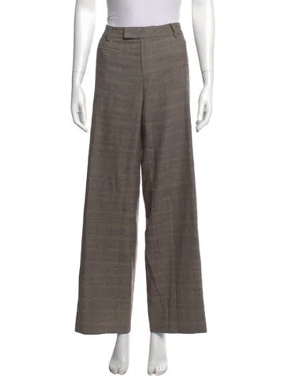 Pre-owned Zeynep Arcay Virgin Wool Wide Leg Pants In Gray