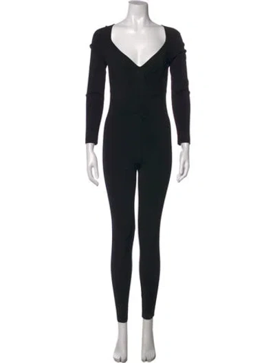Pre-owned Zeynep Arcay V-neck Jumpsuit In Black