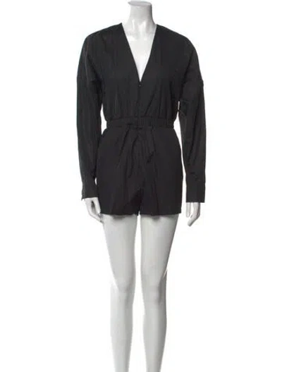 Pre-owned Zeynep Arcay V-neck Romper In Black