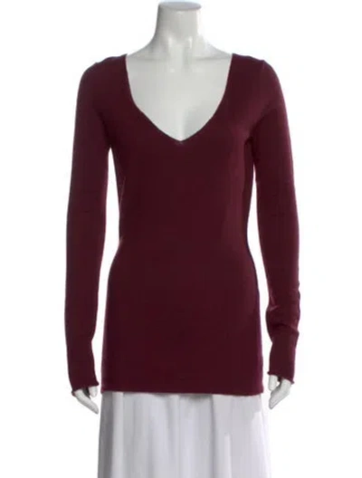 Pre-owned Zeynep Arcay V-neck Sweater In Burgundy