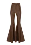 Zeynep Arcay Women Flare Leather Pants In Rust In Multi