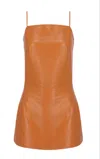 Zeynep Arcay Women's Leather Mini Jumpsuit In Rust In Multi