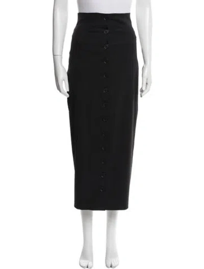 Pre-owned Zeynep Arcay Wool Long Skirt In Black