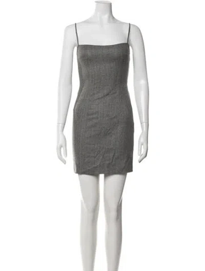 Pre-owned Zeynep Arcay Wool Mini Dress In Grey