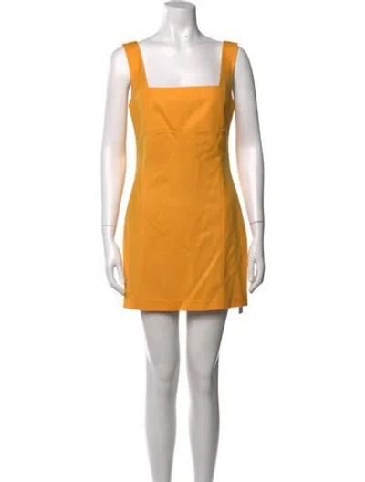 Pre-owned Zeynep Arcay Wool Mini Dress In Yellow