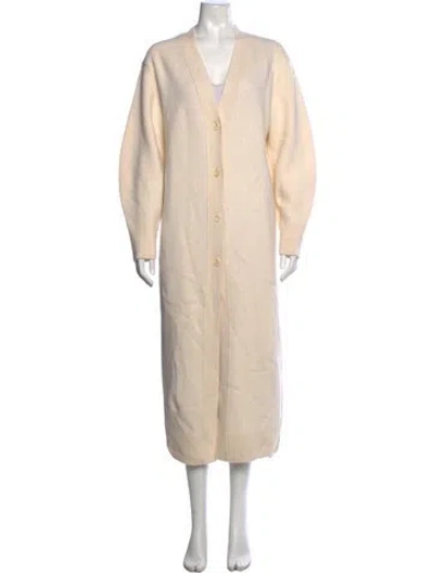 Pre-owned Zeynep Arcay Wool V-neck Sweater In Neutrals