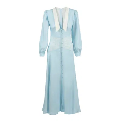 Zhadère Women's Blue Margaretta In Azulita Midi Dress
