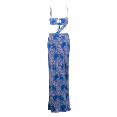 Zhadère Women's Blue Zhadi In Zadar In Lazuli Maxi Dress