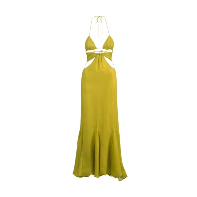 Zhadère Women's Green Poesia De Diletta In Viridis Maxi Dress