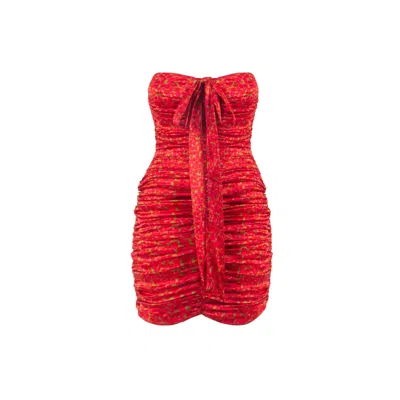 Zhadère Women's Red Ribeña In Jardin Mini Dress