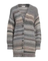 Zhelda Woman Cardigan Grey Size 2 Virgin Wool, Acrylic