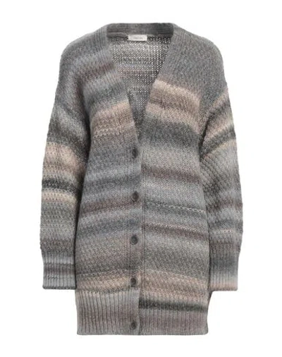 Zhelda Woman Cardigan Grey Size 2 Virgin Wool, Acrylic