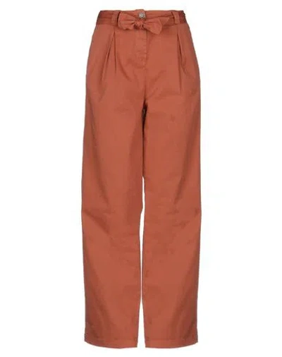 Zhelda Woman Pants Brown Size 3 Cotton, Elastane
