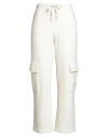 Zhelda Woman Pants Cream Size 2 Cotton, Acrylic, Synthetic Fibers, Elastane