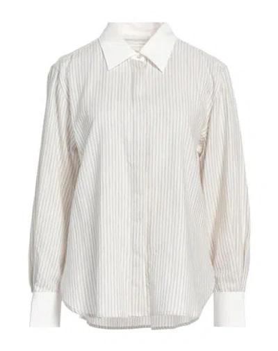 Zhelda Woman Shirt Light Grey Size 2 Cotton, Wool In White