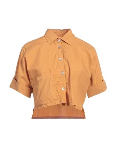 Zhelda Woman Shirt Mustard Size 2 Cotton In Orange
