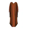 Zhenabia Brown Boho Kaftan Women Summer Maxi Dress - Cinnamon