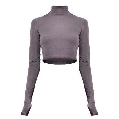 Zhenabia Pink / Purple / Neutrals Na Body Ancient Rose - Women Long Sleeve Boho Crop Top In Pink/purple