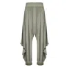 Zhenabia Tri Salvar Khaki Green - Boho Men Harem Pants In Green