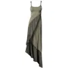 Zhenabia Women's Aria Blouse Asymmetrical Cut Boho Summer Top - Khaki Green