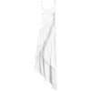 Zhenabia Women's Aria Blouse Asymmetrical Cut Boho Summer Top - White