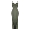 Zhenabia Women's Armor Dress Khaki Green - Boho Sexy Dress In Green