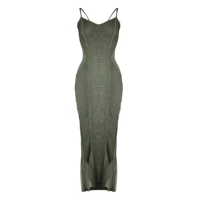 Zhenabia Women's Armor Dress Khaki Green - Boho Sexy Dress