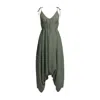 Zhenabia Women's Baris Jumpsuit - Khaki Green - Boho Goddess Jumpsuit In Green