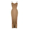Zhenabia Women's Brown / Neutrals Armor Dress Desert Sand - Boho Sexy Dress In Brown