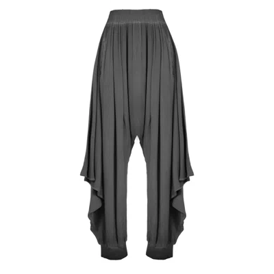 Zhenabia Women's Grey / Black / Neutrals Tri Salvar Charcoal - Boho Harem Pants In Grey/black